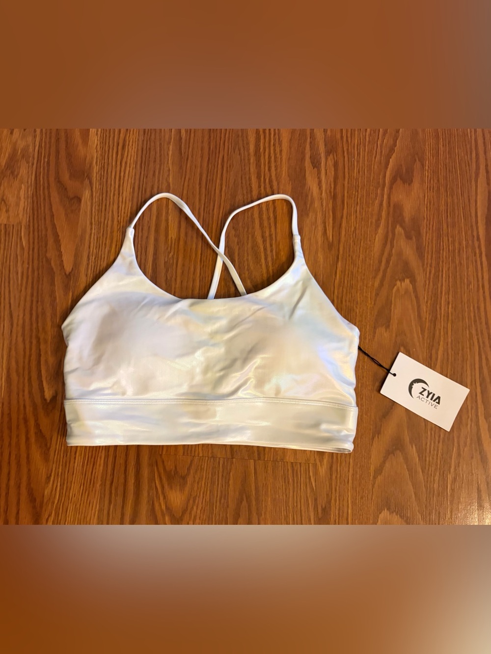 ZYIA Active White Unicorn Luxe Sports Bra NWT (Women’s Large)